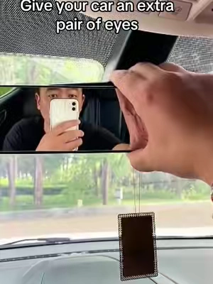This mirror fooled the internet..#rearviewmirror #caraccessories #carhack #carfinds #fyp 
