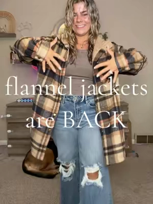 looks like there’s a couple new colors in this flannel jacket 🍂🤍#falljacket #jacket #flanneljacket #shacket 