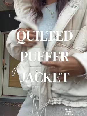 Oversized quilted puffer jacket @TanmingFashion #pufferjacket #jacket #falljacket #quiltedjacket 