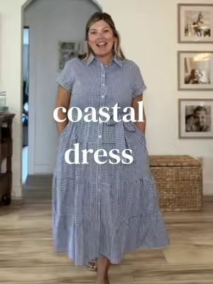 The cutest coastal dress! This dress looks so much more expensive than what it is! 🤩 #tiktokfashionfinds #TikTokFashion #fyp 