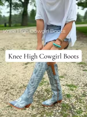 The BLUE DENIM 👀💙 #cowgirlboots #cowboyboots #kneehighboots #westernstyle #westernfashion 