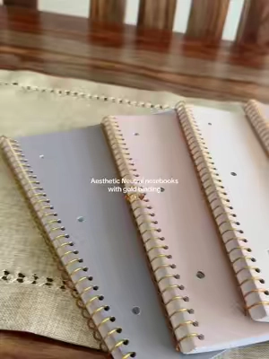 Aesthetic neutral notebook. These are always selling out. Get yours while still in stock🤎 #neutralaesthetic #notebooks #schoolsupplies #bactoschool #backtoschoolshopping 