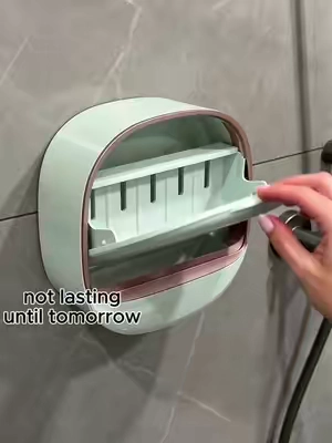 Finally a solution for mushy soap in the shower! 🧼✨ So satisfying to use. Run and get yours! #bathroomhacks #showerroutine #homeorganization #tiktokshopfinds #tiktokmademebuyit