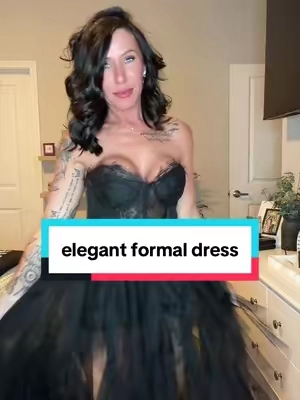 Every woman needs one dress that makes her feel confident the second she puts it on. I love the elegant lace details, the dramatic tulle skirt, and the high slit that gives it just the right amount of edge. It’s perfect for weddings, formal events, date nights, or any special occasion when you want to dress up. If you’ve been looking for a statement black dress, this one is definitely worth checking out. #elegantstyle #dress #blackdresses #formaldress #tiktokshopsummersale 