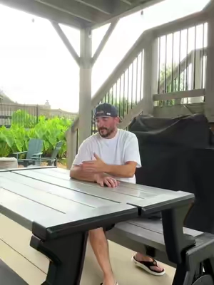 Why choose between a bench and a table when you can have both? This convertible design is seriously genius. 🤯 #ConvertABench #PatioFurniture #OutdoorFurniture #BackyardIdeas #tiktokshopcreatorpicks 