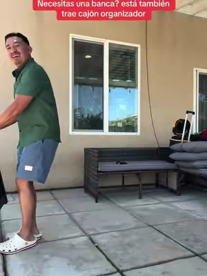 Necesitas una banca para tu patio? Está trae Cajón organizador #patio #patiofurniture #storage #piscine #jardin 