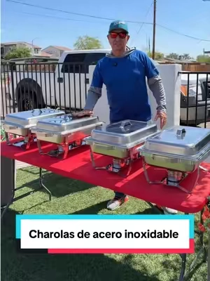 2 y 4 charolas de acero inoxidable para que mantengas tus alimentos calientes #buffet #eventos  #charolasdeaceroinoxidable #fiestas #tiktokshopcreatorpicks 