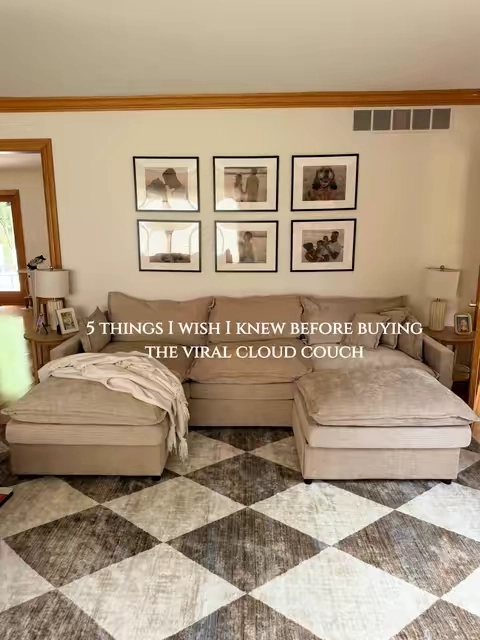 I was pleasantly surprised by this cloud couch! Here are some things I didn’t know before buying it! #couch #cloudcouch #furniture #budgetfriendly #tiktokfurniture @CAODOC Direct 