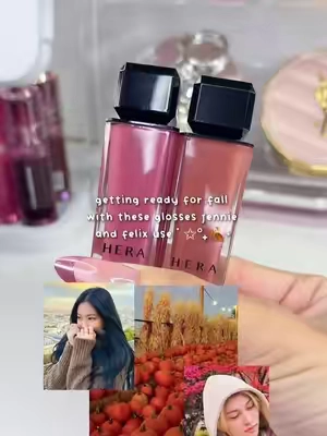 let’s get ready for fall with jennie and felix with hera #hera #kbeauty #lipgloss #jennieblackpink #felixstraykids 
