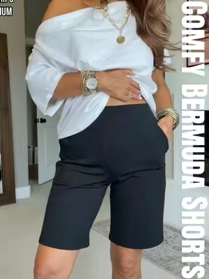 These Bermuda shorts have that polished look without giving up the comfort I actually want to wear all day. The kind of staple you’ll keep reaching for. 🤍 #BermudaShorts #EffortlessStyle #ComfortableFashion #CasualChic #WardrobeStaples 