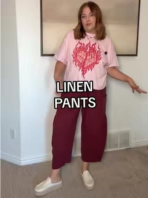 Looove these pants!! #linenpants #comfypants #falloutfits #midsizefashion 