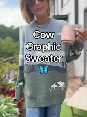 Cute and so cozy. Love the serene cow and meadow print for a little dopamine boost @Arssm 