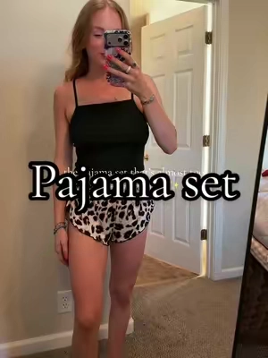 This leopard pajama set is the perfect mix of flirty and comfortable. 🖤🐆 The fitted cami and matching shorts create the cutest silhouette while keeping you comfortable for cozy nights, weekend mornings, or self-care evenings. The soft fabric and playful leopard print make it feel effortlessly chic—even at bedtime. Who says pajamas can’t be just as cute as your daytime outfits? 🤍✨ Wearing size small || 130 lbs 5’4 #pajamaset #leopardpajamas #sleepwear #cozynights #femininelounge 