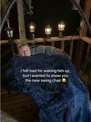 He’s been sleeping on this swing chair for hours now 😂 #swingchair #eggchair #comfortable #viral #relaxing 