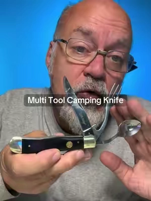 Elk Ridge 4-in-1 Retractable Multi-Tool Pocket Knife - Wood Handle, Fork, Spoon, Bottle Opener - Unisex Outdoor Gadgets, Mini Useful Items for Camping, Survival Sports & Outdoor Tools, Compact, Multi-Tools #campingknife #camping #lunchbox #worklunch #emergencypreparedness 