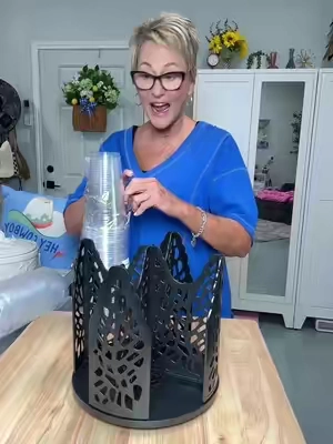 Get your TO GO cups organized! I promise it will save money in the long run!! #cuporganizer #plasticsuporganizer #organizationhacks #kitchengadgets #tiktokshopcreatorpicks 