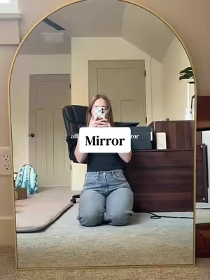 I got 36” x 24” but they have other sizes #mirror #homedecor #archedmirror 