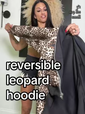 2 hoodies in one because you can wear it both ways so OBVIOUSLY this one is justified @BLACK LABEL #leopardhoodie #leopardprint #reversiblehoodie #fallhoodie 