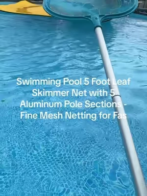 Swimming Pool 5 Foot Leaf Skimmer Net with 5 Aluminum Pole Sections - Fine Mesh Netting for Fas#paratiiiiiiiiiiiiiiiiiiiiiiiiiiiiiii #TikTokShopp #tiktokshopsummersale 