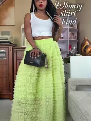 Love a whimsy piece! This skirt is so fun. I had no idea what I was doing to with it when I got it lol. But a simple cute tank worked out just fine.  #whimsyfashion #whimsy #fashiontok #tulleskirt #tulleskirt 