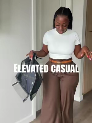 It’s giving tailored 🤏🏾 #fyp #elevatedbasics #workpants #closetstaples 