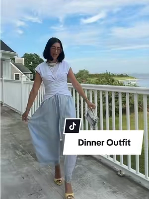 Dinner Outfit 🩵 #ootn #dinneroutfit #outfitinspo 