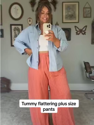These are sooo soft and flowy and legit could not be any comfier #plussizefashion #plussizepants #plussizeoutfits #curvyfashion #plussizeootd 