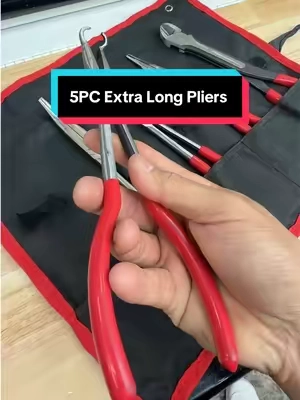 VEVOR 5-Piece XL Needle Nose Plier Set - 11 in Long #tiktokshopbacktoschool #vevorsuperbrandday #mechanic #tools #pliers