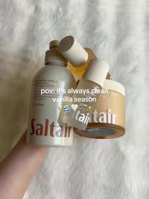 so clean so addicting 🤍 saltair salt water vanilla set smooth soft skin tiktok shop #tiktokshopcreatorpicks #TikTokShopBackToSchool #backtoschool #vanilla #bodycareroutine saltair best vanilla body care sunkissed glow keratosis pilaris strawberry skin skincare over 35 mature skin buy with coupon maehni  