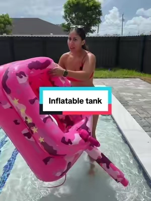 You gotta have at least two to truly battle the family! #inflatablepoolfloat #float #poolday #tiktokshopcreatorpicks #inflatabletank 