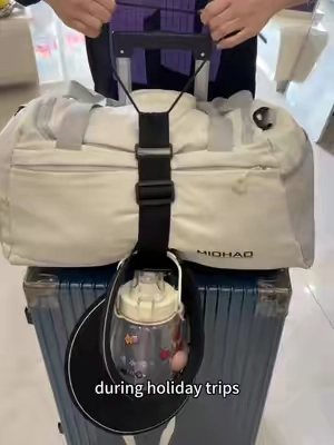 No More chaotic luggage!This strap Lets You carry Multiple Bags Like a pro #TravelHacks#LuggageEssentials#TravelMustHave#PackingTips#TravelGear