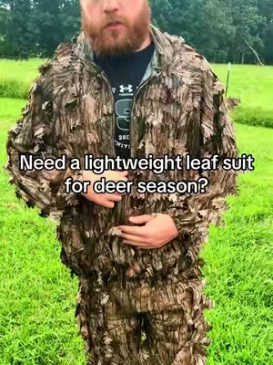 Easy to throw on over whatever you’re already wearing, and they’ve got several different camo patterns to choose from. #leafsuit #deerhunting #huntinggear #bowhunting #deerseason 