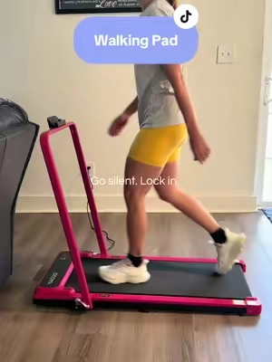 Who says workouts can’t be cute? 💗 This foldable pink walking pad makes it so much easier to hit your daily steps—without leaving the house! 🚶‍♀️✨ #walkingpad #homefitness #pinkfinds #tiktokshop #fitnessmotivation 