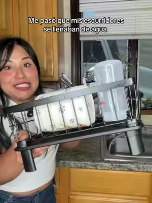 Escurridor para platos que no se empoza el agua además es práctico para mi cocina #escurridor #platos #cocina #fregadero #hogar