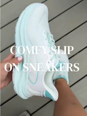 These slip on sneakers 😍⚡️🩵✨ so cute and comfy @ALLSWIFIT #womenssneakers #sneakers #walkingshoes #tennisshoes #allswifit 