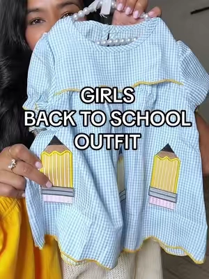 Toddler BACK TO SCHOOL OUTFIT ✏️  #backtoschooloutfit #girlclothes #kidsclothes #backtoschool #tiktokshopsummersale 