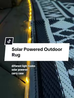 Replying to @Your Style Bestie Can someone explain why every outdoor rug doesn’t do this? ✨ This reversible outdoor rug has built-in solar-powered LED lights that make your campsite, patio, deck, or backyard feel so cozy after dark. It even comes with a carry bag and ground stakes, making it perfect for camping, RV trips, tailgates, or outdoor entertaining. #OutdoorRug #CampingGear #CampingEssentials #RVLife #OutdoorLiving  