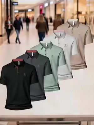 Paquete de 5 polos casuales de moda para hombre - Paneles en contraste, tejido duradero, perfecto para Ropa diaria y actividades al aire libre. #Mens #5Pack #Fashion #Casual #Po
