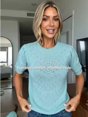 Everyday comfort, effortless style#WeeklyDeals #tiktokshopsummersale #tiktokshopbacktoschool #knittop #shortsleeve 