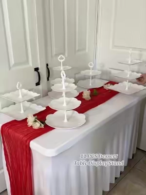 11 PCS Dessert Table Display Stand / Este set de stand para mesa de postres trae 11 piezas  #displaystand #cupcakestand #cakestand #tiktokshopsummersale 