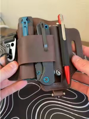 Belt sheath for everyday carry items. #edc #multitool #edcgear #edcflashlight #tiktokshopsummersale 