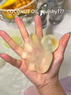 Can’t stop squeezing this coconut oil squishy🫠#stressball #coconutoilstressball #fidgettoys #squishytoy#summerfinds 