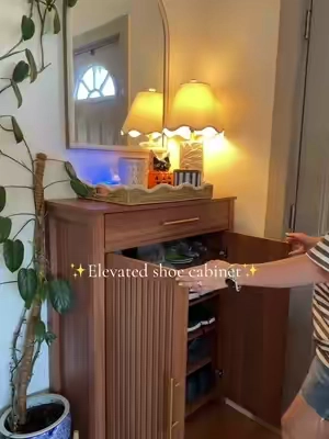 The perfect entryway shoe cabniet #tiktokshopsummersale #tiktokshopbacktoschool #shoeorganization #shoecabinet 