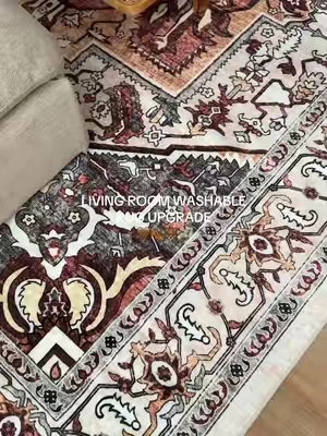 I’ve been needing a new living room rug and this one is sooo soft too 🤎 #washablerugs #livingroomrug #tiktokshophome #livingroom #washablerug 