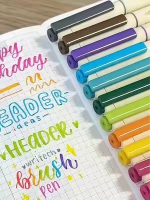Get a cheap brush pen and try it it's worth it!! 🤩 Do you still need to know how to sign your name or write a check? Affordable & super smooth gel pen you’ve been looking for! Grab yours now 👉 yellow basket! #pen #stationery #cursive #journaling #tiktokmademebuyit 