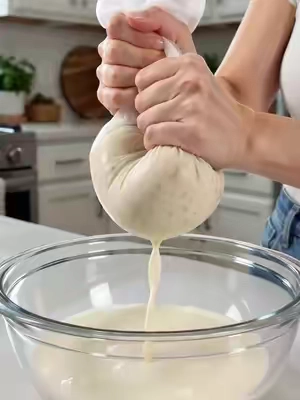 The All-In-One Kitchen Bag! Perfect for Soy Milk, Cold Brew, Vegetable Draining & Yogurt Straining.No More Pulp! Soy Milk & Juice Filter Bag for Smooth Results, Easy Rinse & Reusable.Buy now, prices are going up soon! Hurry up, stock is running out!#NutMilkBag #HomemadeJuice #KitchenHacks #DealsForYouDays #fyp 