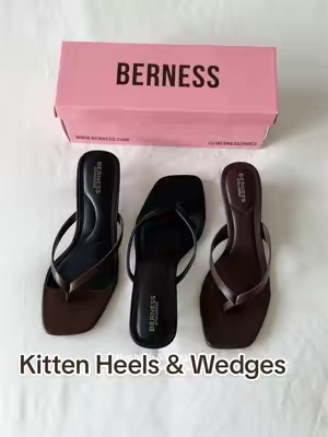 Comfort level 10/10 ✨ these kitten heels and wedge sandals by Bernese are so comfortable, the insole has a cushiony padding so I can walk in & wear them for hours. I need every color in these shoes <3 #kittenheels #wedges #wedgesandals #womensshoes #shoesforwomen 