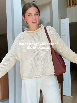 The rolled mockneck is so in rn