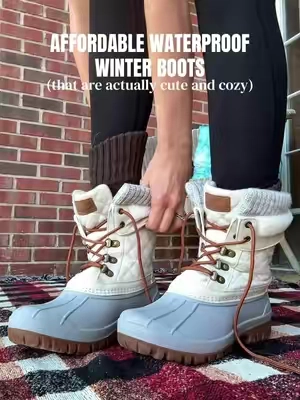 These snow boots for women are affordable boots that are waterproof and warm! These cozy women’s boots are thermal lined boots to keep your feet warm. So if you need a pair of cute women’s winter boots, these did sell out last year so you don’t want to wait on your winter essentials this year!  #winterboots #snowboots #boots 