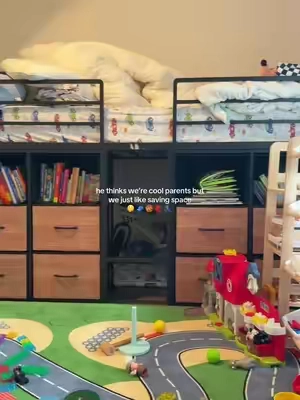 Such a fun space saving solution 👏🏼  #summersale #summerfinds #summerwins #loftbed #kidsbed 